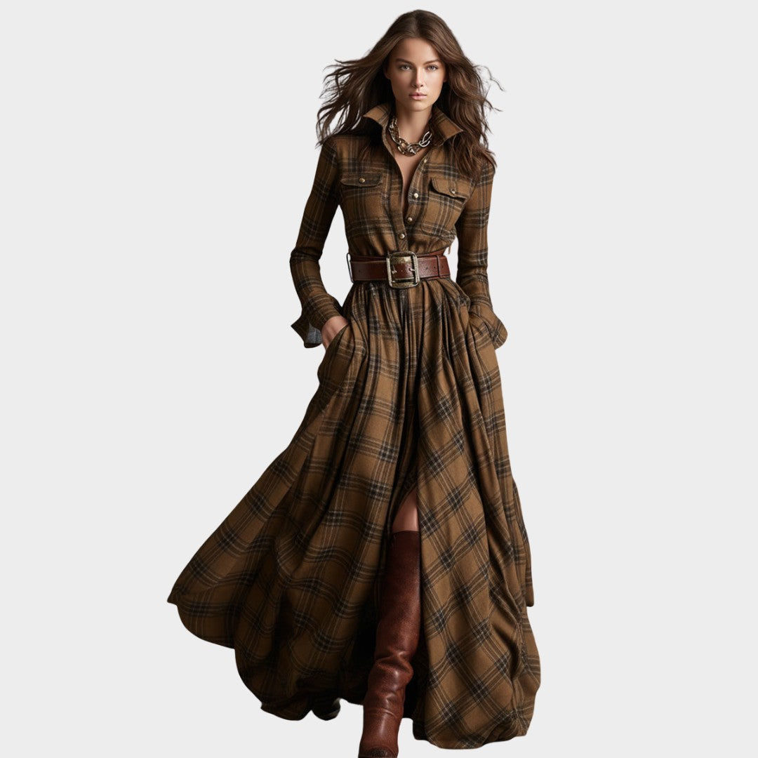 Robe élégante à motif à carreaux