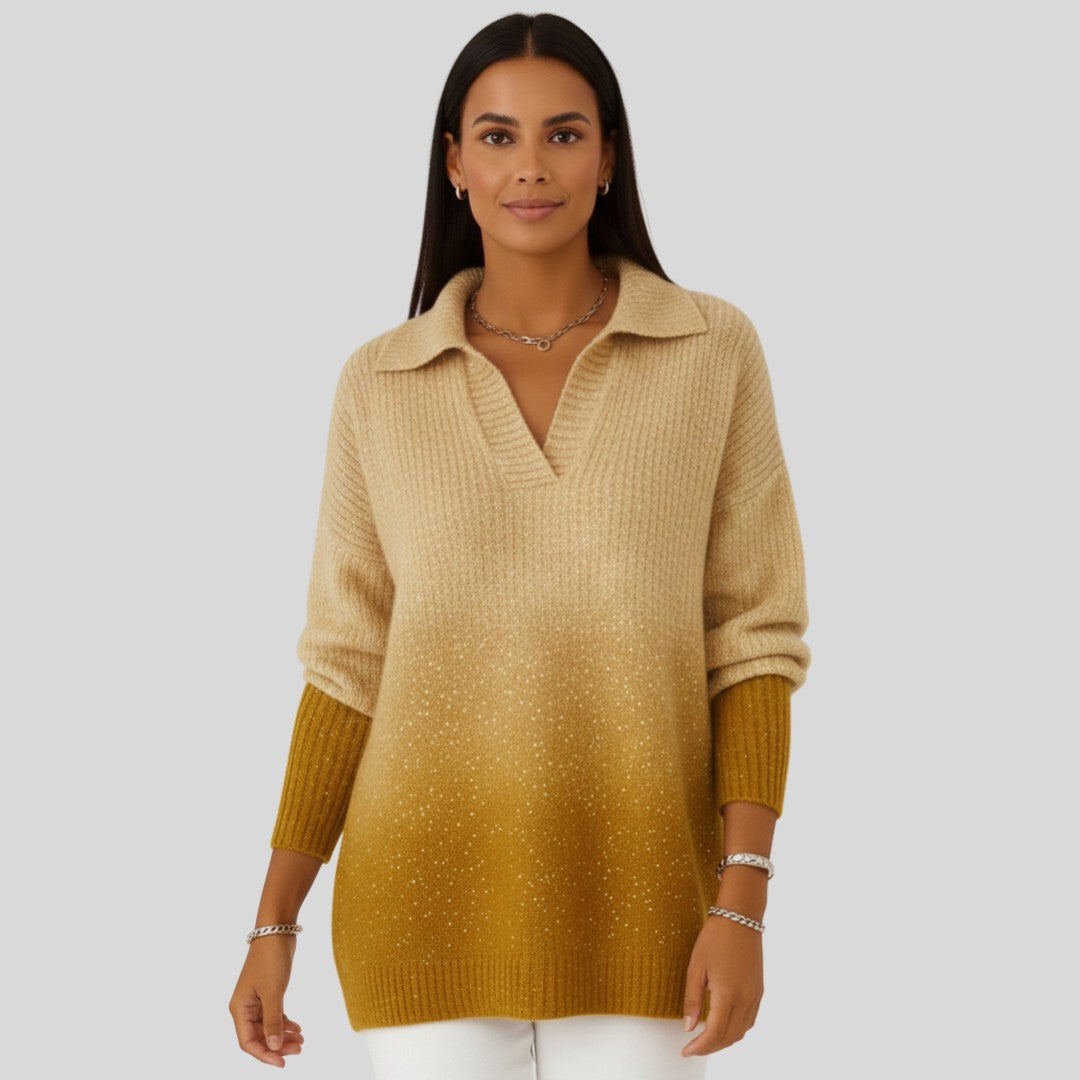 Pull brillant avec motif dégradé