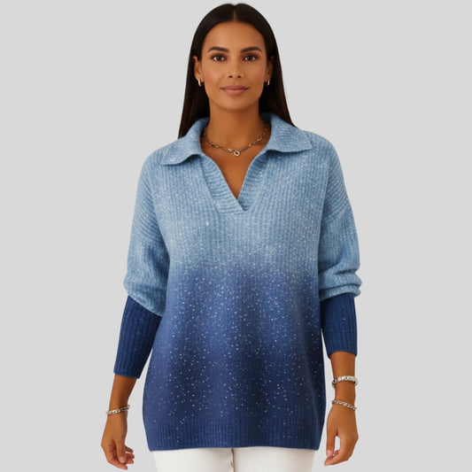 Pull brillant avec motif dégradé