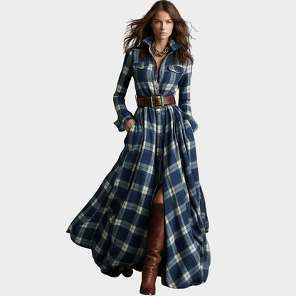 Robe élégante à motif à carreaux
