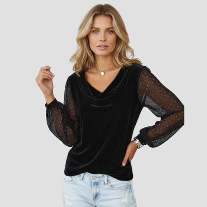 Pull élégant avec manches transparentes