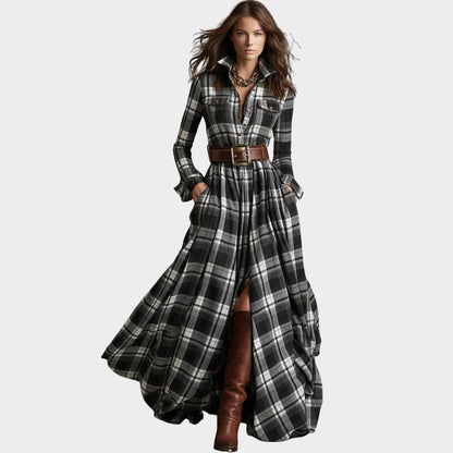 Robe élégante à motif à carreaux