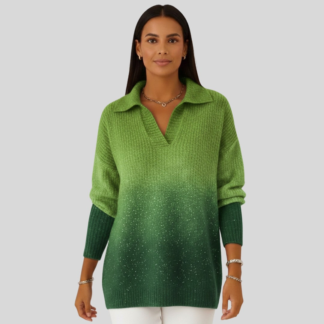 Pull brillant avec motif dégradé