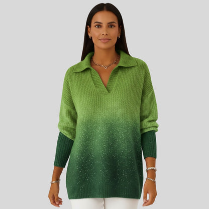 Pull brillant avec motif dégradé