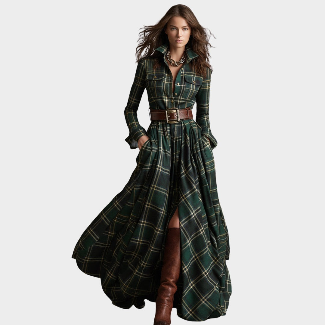 Robe élégante à motif à carreaux