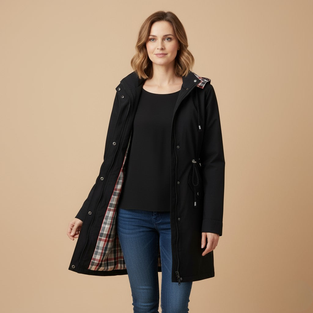 Veste imperméable avec doublure à carreaux