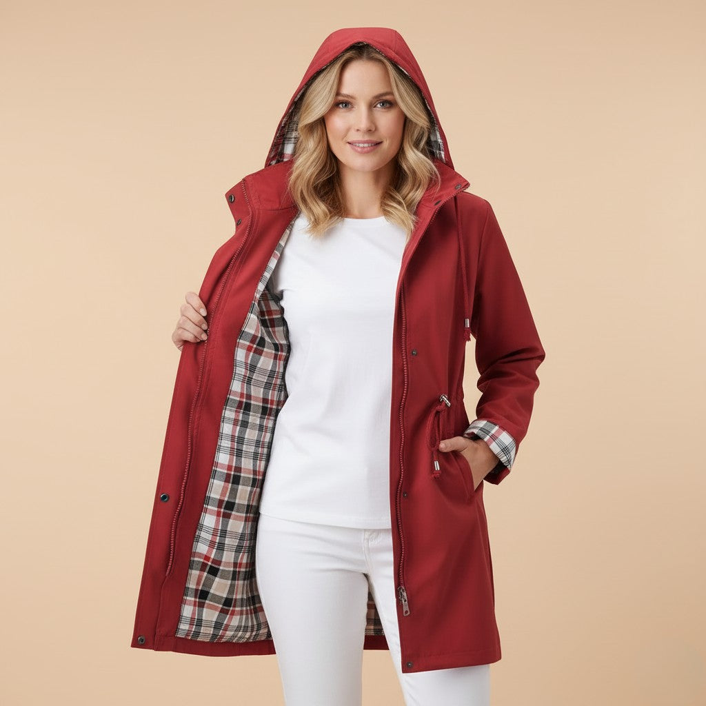 Veste imperméable avec doublure à carreaux