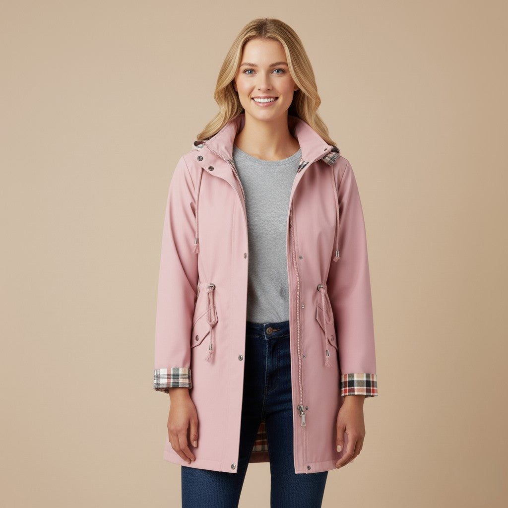 Veste imperméable avec doublure à carreaux