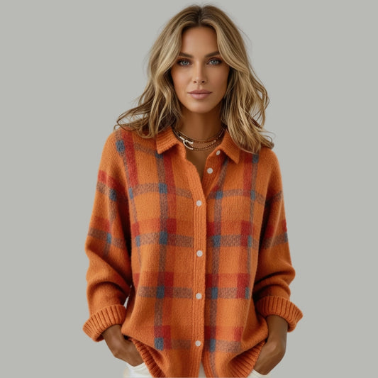 Gilet à carreaux avec boutons