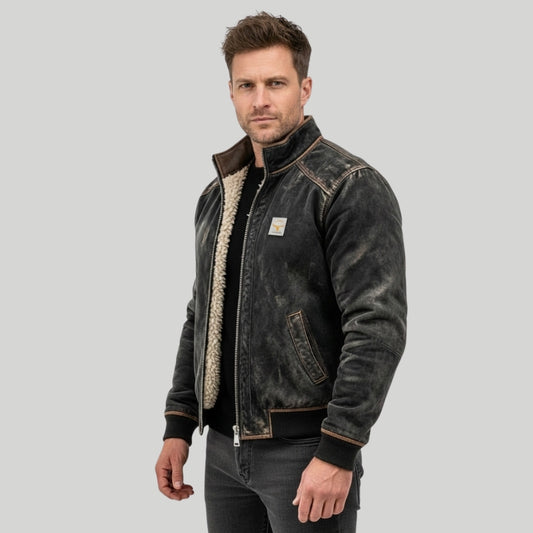 Veste thermique en cuir