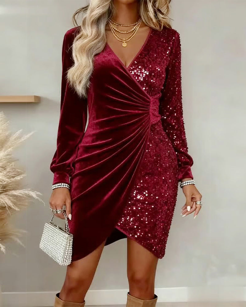Robe élégante avec décolleté en V