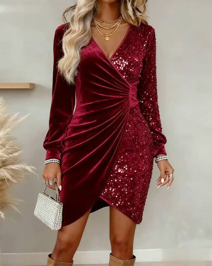Robe élégante avec décolleté en V